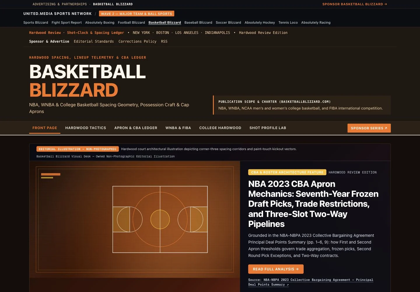 Basketball Blizzard website screenshot