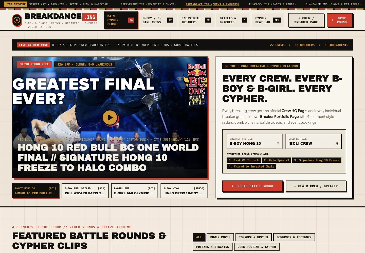 Breakdance.ing website screenshot