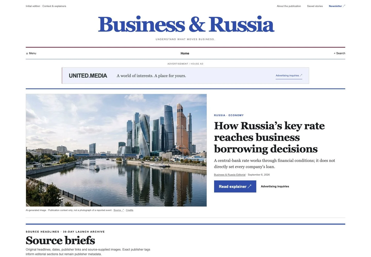 Business & Russia website screenshot
