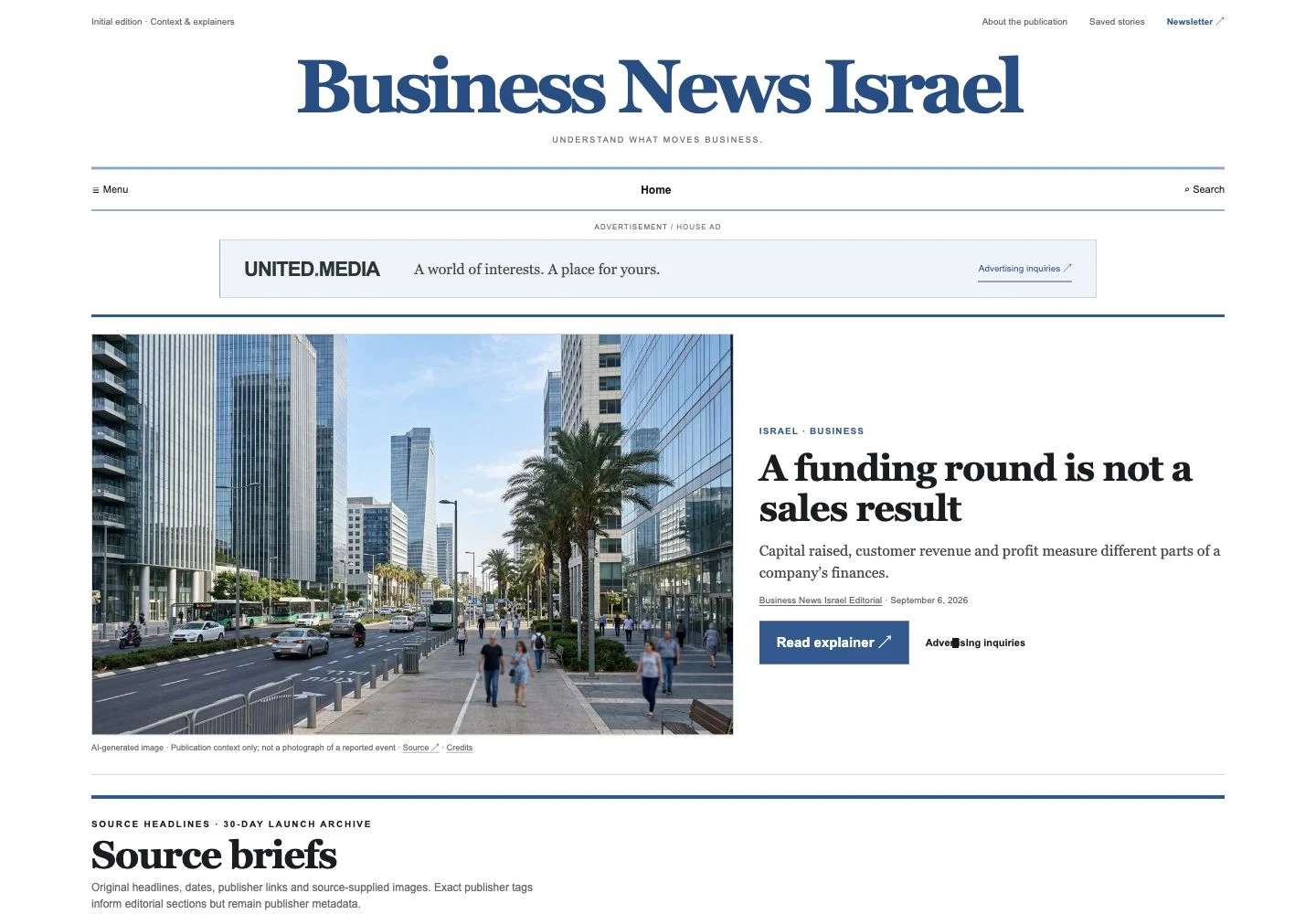 Business News Israel website screenshot