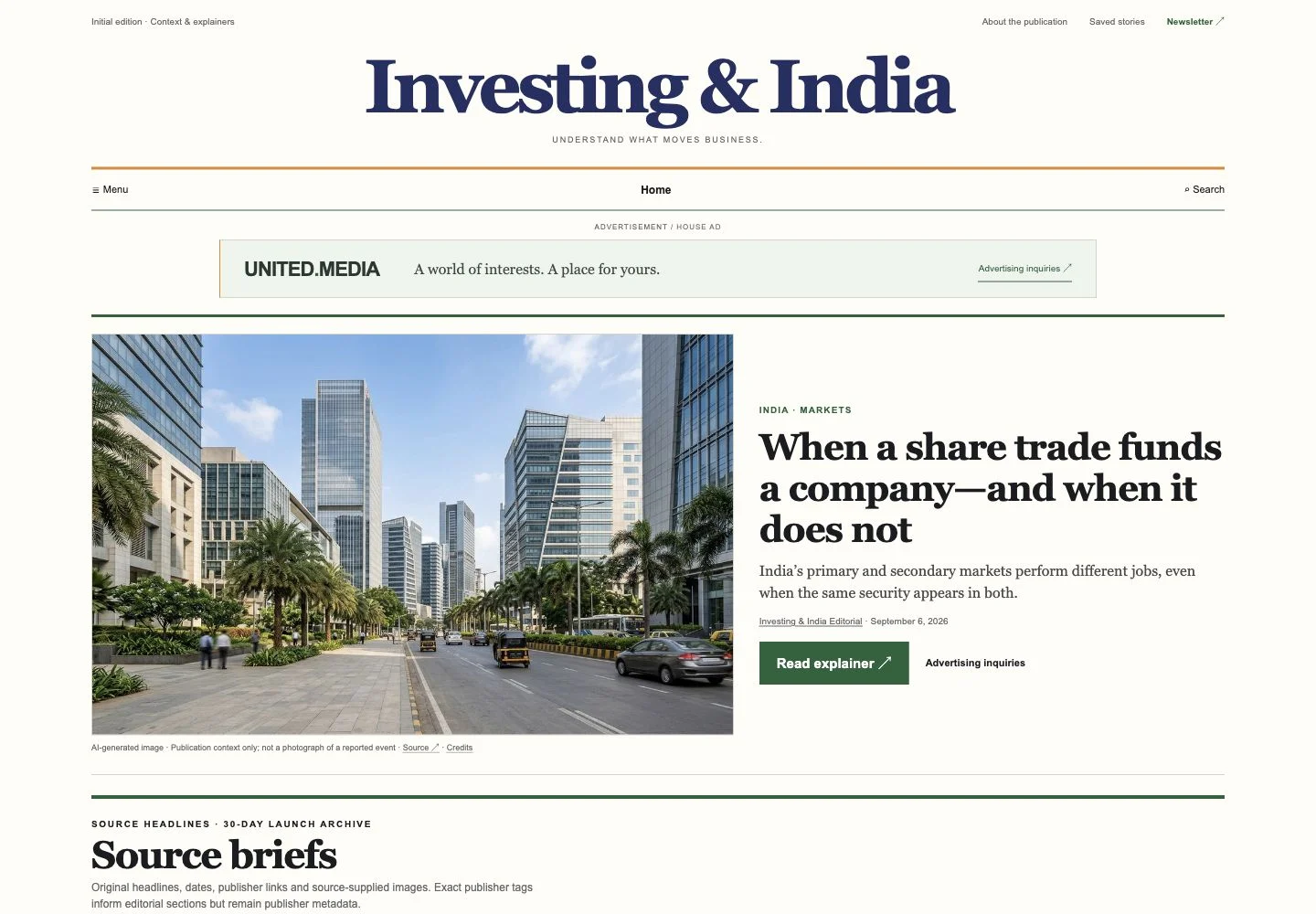 Investing & India website screenshot