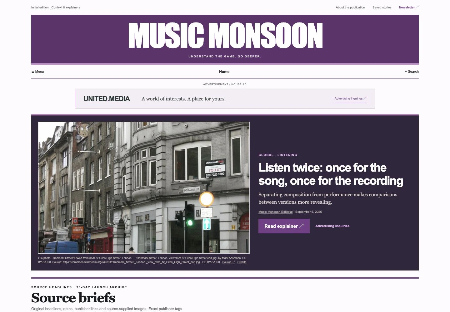 Music Monsoon website screenshot