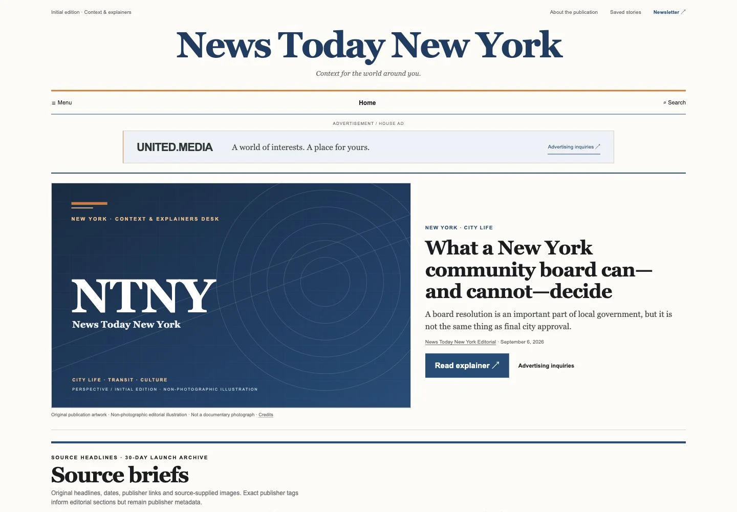 News Today New York website screenshot