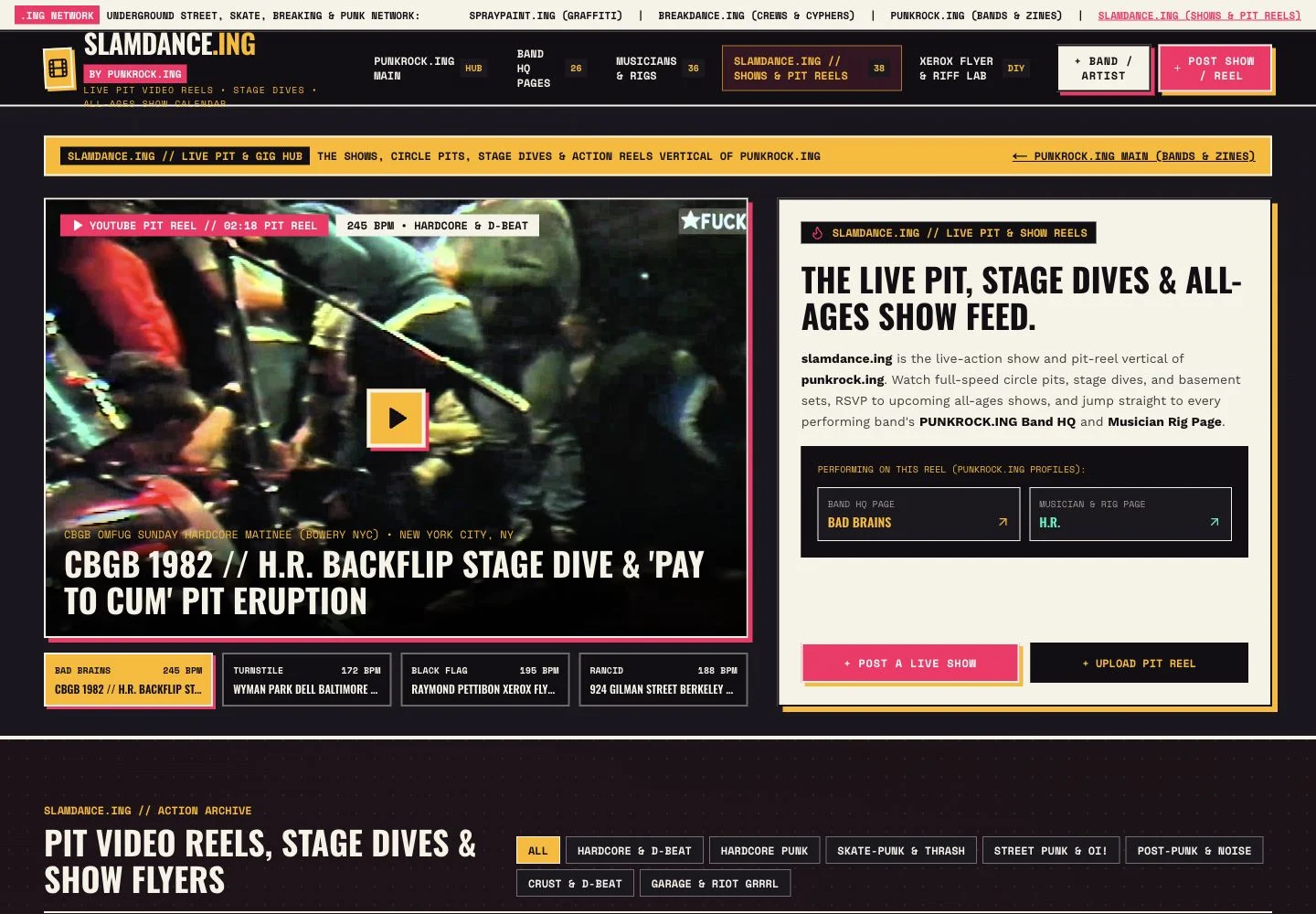 Slamdance.ing website screenshot