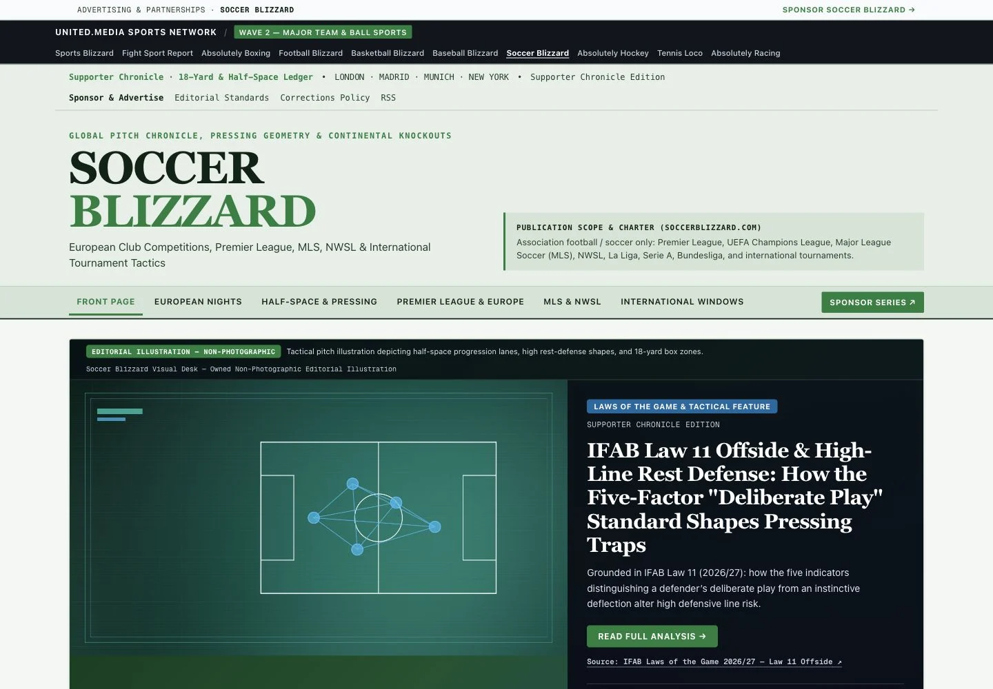 Soccer Blizzard website screenshot
