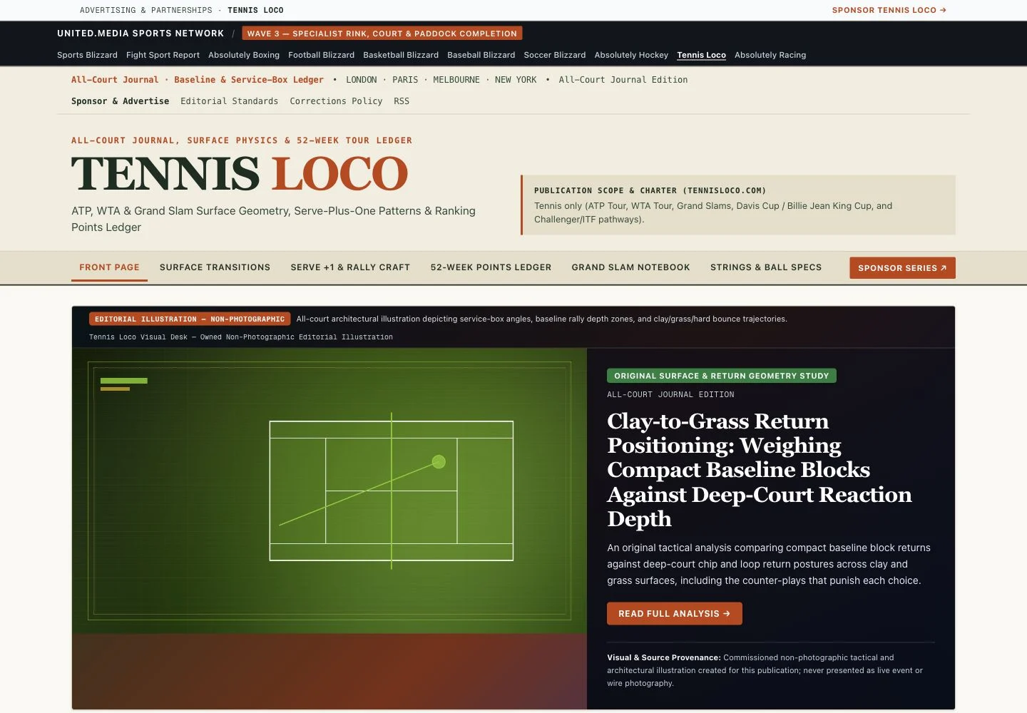 Tennis Loco website screenshot