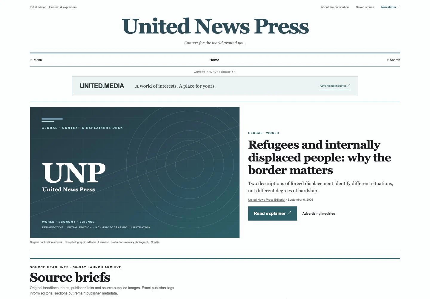 United News Press website screenshot