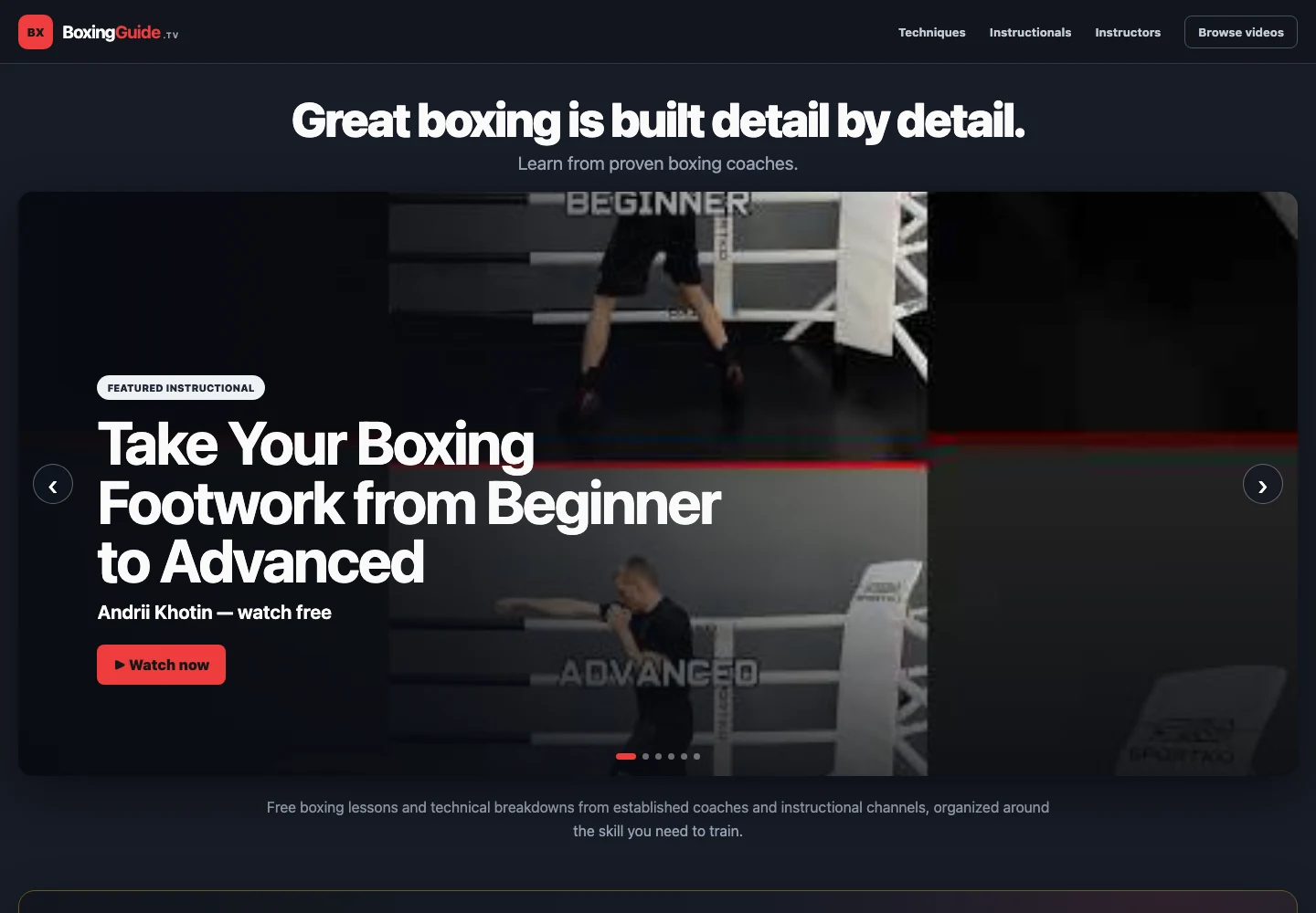 BoxingGuide.TV website screenshot