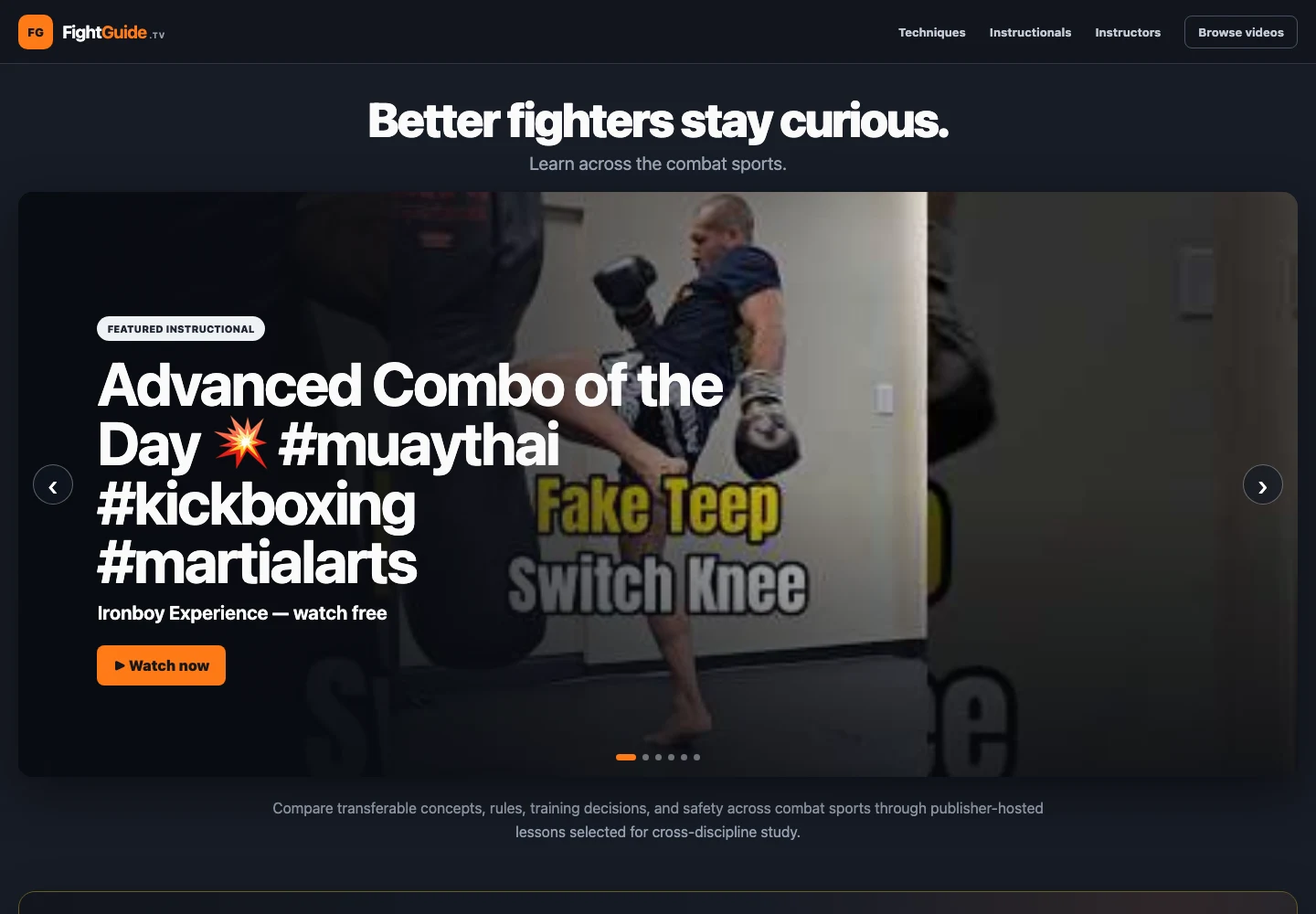 FightGuide.TV website screenshot