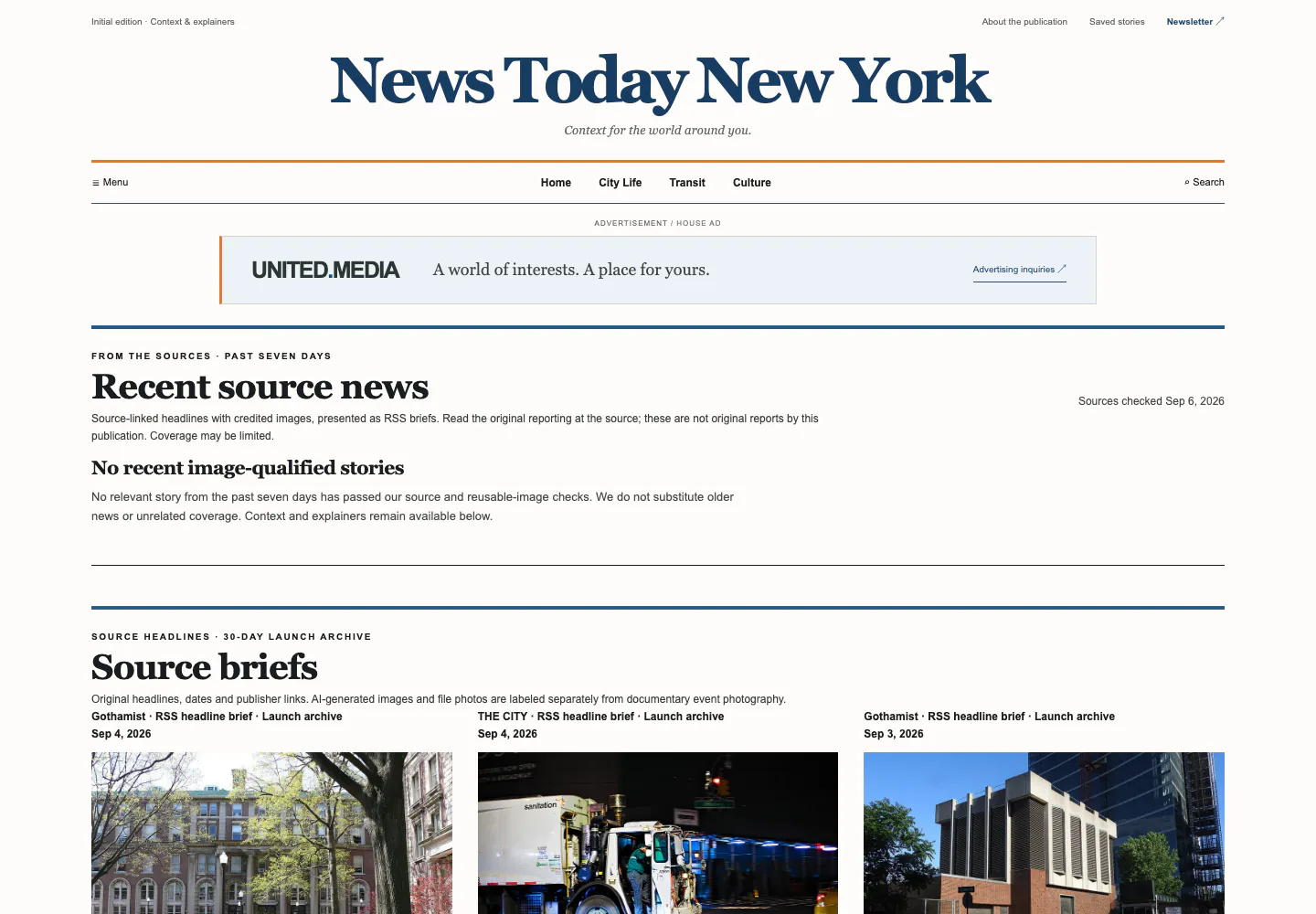 News Today New York website screenshot